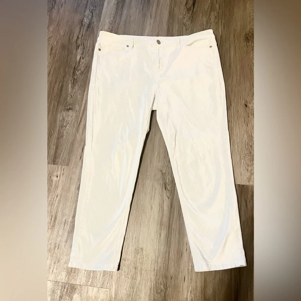 J Jill White Denim Authentic Fit Slim Ankle Jeans Size 16 - Picture 3 of 8